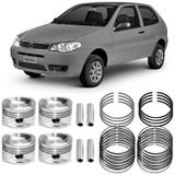 Kit Pistão Anéis 0.40 Fiat Palio 1.4 2006 A 2010 Metal Leve