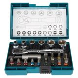 Makita Kit Bits E Soquetes 21 Peças Chaves Catraca B-54081