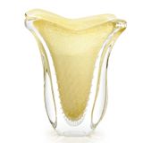 Vaso Em Cristal Murano Pérola Com Ouro São Marcos 34x24x9cm