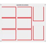 Quadro De Aviso Gestão Com 8 Displays A4 Acrílico Vermelho