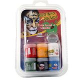 Tinta Facial Líquida Maquiagem Artística 6 Cores + Pincel