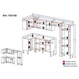 Cozinha Completa Xangai Zouk Fg3158 Com Armário E Balcão Branca