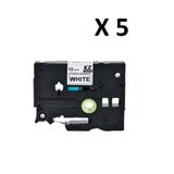 Kit 5 Fitas Strong Compatível Brother Tze-s231 Branca 12mm