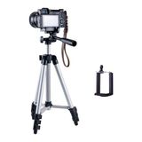 Tripé Em Alumínio Até 1,20m Para Câmeras Smartphone Tripod