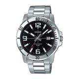 Relogio Masculino Casio Prata Fundo Preto Com Data