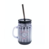 Caneca com Tampa e canudo 420ml - Corinthians