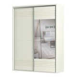 Guarda Roupa Solteiro Com Espelho 179cm 2 Portas 100% Mdf Tw601e Off White