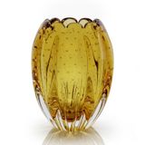 Vaso Em Cristal Murano Âmbar - São Marcos 21cm