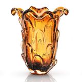 Vaso Em Cristal Murano Marrom - São Marcos 37cm