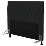 Cabeceira Cama Box Casal 195cm Cristal Corino Preto