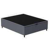 Base Para Cama Box Baú Casal 138x188cm Hit Suede Cinza