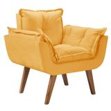 Poltrona Opalla 1 Lugarpé Palito Suede Amarelo