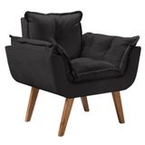 Poltrona Opalla 1 Lugar Suede Preto