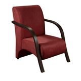 Poltrona 1 Lugar Vênus Pé Madeira Suede Bordô