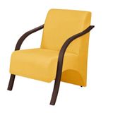 Poltrona Vênus 1 Lugar Braço Madeira Suede Amarelo