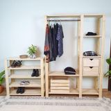 Guarda-roupa Closet Caruaru 180x125x33 Em Madeira De Pinus Cor Natural