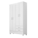 Guarda Roupa Solteiro 4 Portas Astro 42860 Branco Rosa Flex