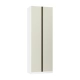 Guarda Roupa 2 Portas 2 Cabideiros 80cm Branco Com Kashmir