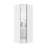 Guarda Roupa Modulado Canto 1 Porta 83cm Branco Com Espelho