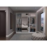 Guarda Roupa Closet, 3 Gavetas, 4 Cabideiros Branco Branco