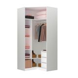 Guarda Roupa 3 Gavetas, Cabideiro, 5 Prateleiras Branco