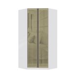 Guarda Roupa Modulado Canto 2 Portas 111,9cm Branco Bronze