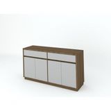 Balcão Buffet 4 Portas Em Mdf Imbuia/off White New Ceval