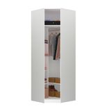 Guarda Roupa Canto 83,8cm 5 Prateleiras 1 Cabideiro Branco