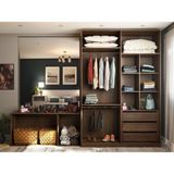 Guarda Roupa Closet, 3 Gavetas, 2 Cabideiros Dourado