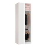 Guarda Roupa Canto 80,4cm 2 Cabideiros 1 Maleiro Branco