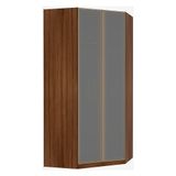 Guarda Roupa Canto Closet 2 Portas 111cm Com Reflecta Prata