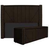 Cabeceira E Baú Queen 160cm P/cama Box - Adj Decor Marrom