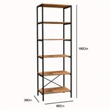 Estante Livreiro Multiuso Estilo Industrial 180cm 6 Prateleiras Trento Demolição - Artefamol