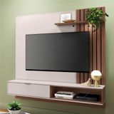 Home Para Tv Ripado E Portas Ivelis 1.6 Off White Nogueira