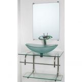 Gabinete De Vidro Para Banheiro Inox 60cm Cuba Oval Incolor
