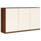 Armario Aereo 3 Pt 120 Cm Em Mdf 12197x10 Amendoa Off White