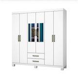 Guarda Roupa Casal 6 Portas Carioca Móveis Branco