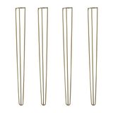 Kit 4 Pés De Metal 60 Cm Mesa De Canto Aparador Dourado
