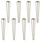 Kit 8 Pés De Metal 60 Cm Mesa De Canto Aparador Dourado