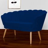 Recamier Divã Namoradeira 2 Lugares Suede Azul Marinho