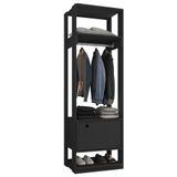 Módulo Guarda Roupa Closet 58cm Com 1 Porta Titan Preto