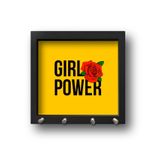 Porta-chaves: Girl Power, moldura preta