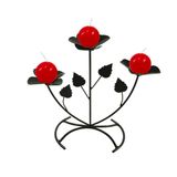 Castiçal Botões De Rosas Dia Dos Namorados Vela Vermelha
