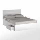 Cama De Casal Queen Com Cabeceira 167cm 4 Gavetas Dreams F04 Branco - Mpozenato