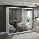 Guarda Roupa Casal Espelhado 3 Portas de Correr MDF MM774E3 Espresso Móveis