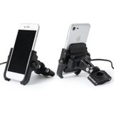 Suporte Celular Em Aluminio Motowolf Com Carregador Usb