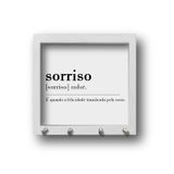 Porta-chaves: Sorriso, moldura branca