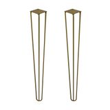 Kit 2 Pés De Metal 60 Cm Mesa De Canto Aparador Dourado