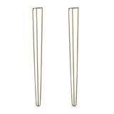 Kit 2 Pés De Metal 90 Cm Aparador E Mesa De Canto Dourado