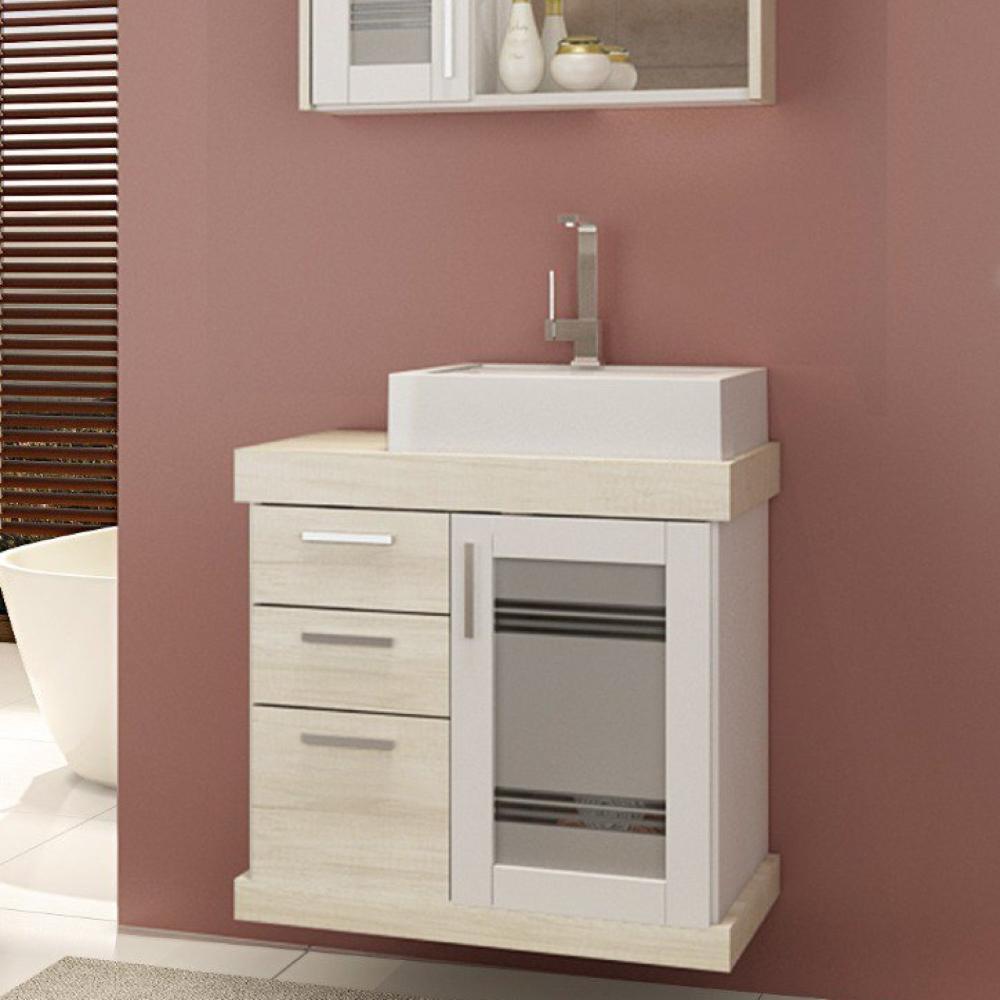 Gabinete Para Banheiro 60cm 3 Gavetas 2 Portas Imola Darabas Agardi Mezzo Blanco